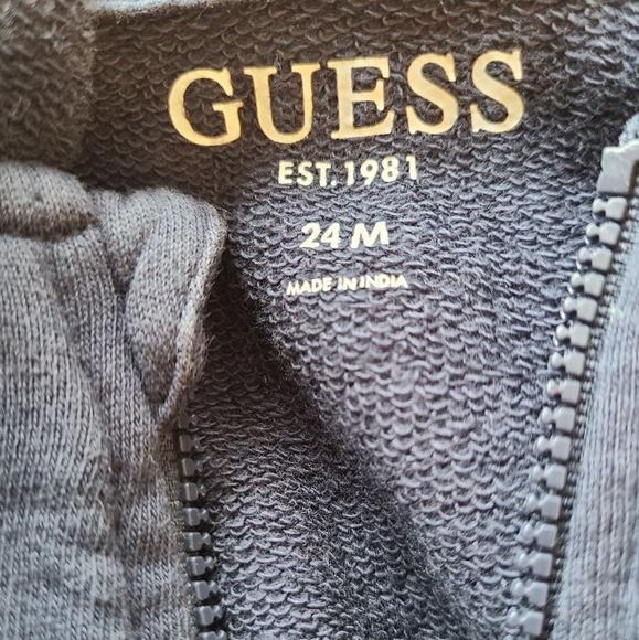 Guess navy zip up hoodie - Picture 3 of 4